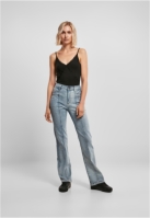 Pantaloni talie inalta Straight Slit Denim dama Urban Classics