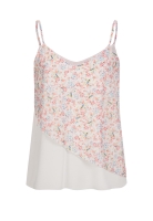 Top Chiffon 2-lagig V-Neck Blumen Print Cloud5ive