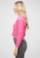 Pulover cardigan mit Lochstrickmuster