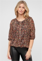 3/4 Arm Lurex Bluse mit Rosen Print 2-lagig Cloud5ive