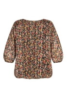 3/4 Arm Lurex Bluse mit Rosen Print 2-lagig Cloud5ive