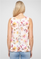 Top Chiffon mit Allover Spitze hinten Floralem Print