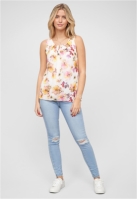 Top Chiffon mit Allover Spitze hinten Floralem Print