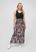 2-Tone Kleid mit Bindegrtel und Abstrakt Print Cloud5ive