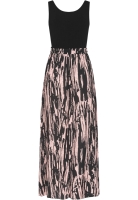 2-Tone Kleid mit Bindegrtel und Abstrakt Print Cloud5ive