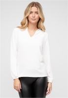 Musselin Bluse mit V-Neck und Stehkragen Cloud5ive