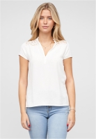 Camasa urban Musselin V-Neck mit Deko Knopfleiste und Spitze Cloud5ive