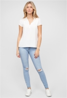 Camasa urban Musselin V-Neck mit Deko Knopfleiste und Spitze Cloud5ive