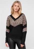 V-Neck Sweater Pullover mit Geo-Print Cloud5ive