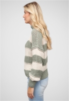 Strick-Sweater Pullover mit High-Neck und Streifen-Muster Cloud5ive