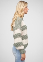 Strick-Sweater Pullover mit High-Neck und Streifen-Muster Cloud5ive