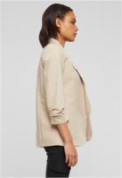 Cloud5ive Damen 3/4 Arm Blazer mit Raffung am ?rmel offener Schnitt