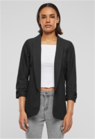 Cloud5ive Damen 3/4 Arm Blazer mit Raffung am ?rmel offener Schnitt