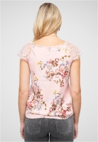 Top Spitzen mit V-Neck und Blumen Print Cloud5ive