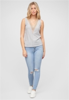 Top mit Lochmuster und V-Neck