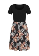 Camasa urban T--Kleid 2-Tone mit Palmenprint