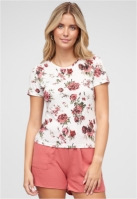 Camasa urban T- mit Blumenprint und Rundhals