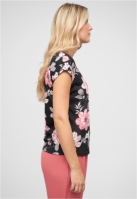 Camasa urban T- mit Blumenprint und Rundhals