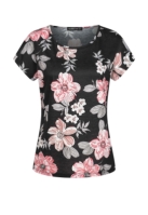 Camasa urban T- mit Blumenprint und Rundhals