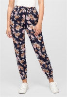 Viskose Hose mit Bndchen 2-Pockets Rosen Print Cloud5ive