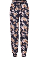 Viskose Hose mit Bndchen 2-Pockets Rosen Print Cloud5ive