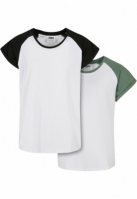 Tricou Girls Contrast Raglan 2-Pack Urban Classics