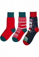 Sosete casual Christmas Bear 3-Pack copii Urban Classics