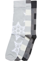 Sosete casual Christmas Snowflakes 3-Pack Urban Classics