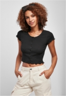 Tricou scurt Button Up Rib dama Urban Classics