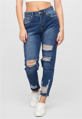 High-Waist Boyfriend Destroyed Jeans Hose 5-Pockets Cloud5ive