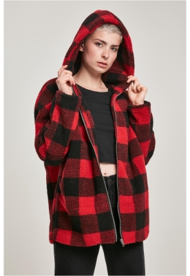 Geaca Hooded Oversized Check Sherpa dama Urban Classics