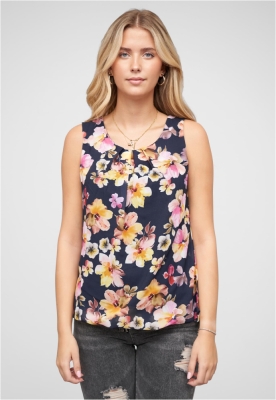 Top Chiffon mit Allover Spitze hinten Floralem Print Cloud5ive