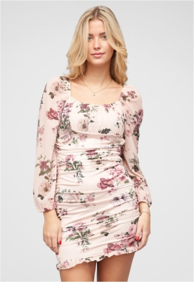 Rschen Kleid mit Blumenprint Raffung Cloud5ive