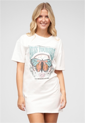 Camasa urban T--Kleid mit Free Yourself Butterfly Print