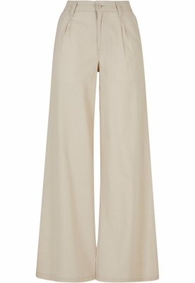 Pantaloni High Linen Mixed Wide Leg dama Urban Classics