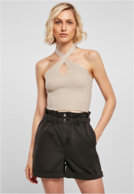 Top Rib Knit Crossed Neckholder dama Urban Classics