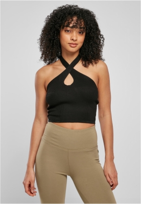 Top Rib Knit Crossed Neckholder dama Urban Classics