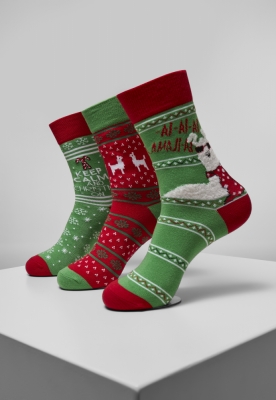 Sosete casual Christmas Lama 3-Pack Urban Classics