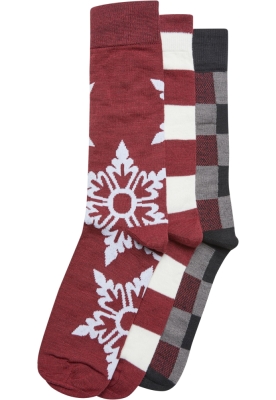 Sosete casual Christmas Snowflakes 3-Pack Urban Classics