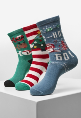 Sosete casual Ho Ho Ho Christmas 3-Pack Urban Classics