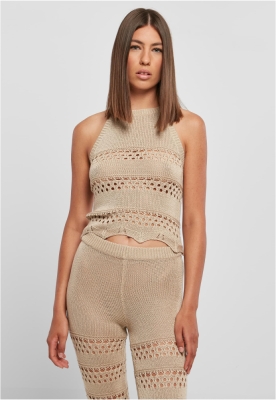 Top Short Crochet Knit Neckholder dama Urban Classics