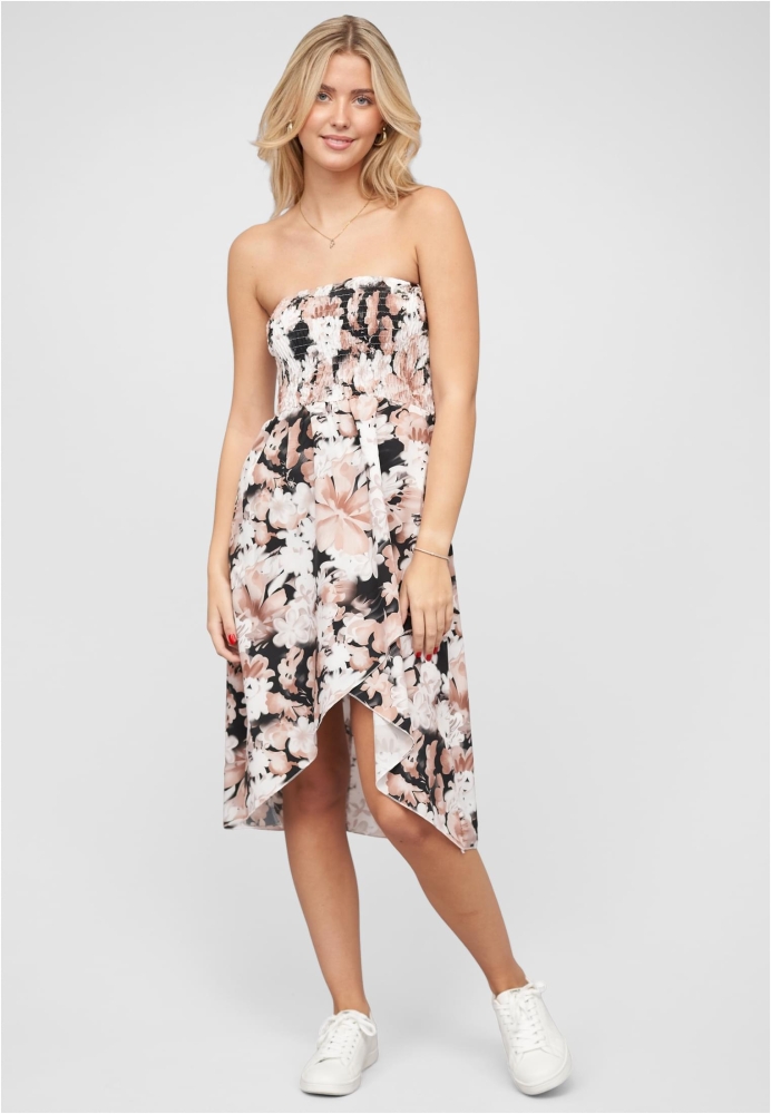 Bandeau Kleid in Wrap Look und AOP Blumen Print Cloud5ive