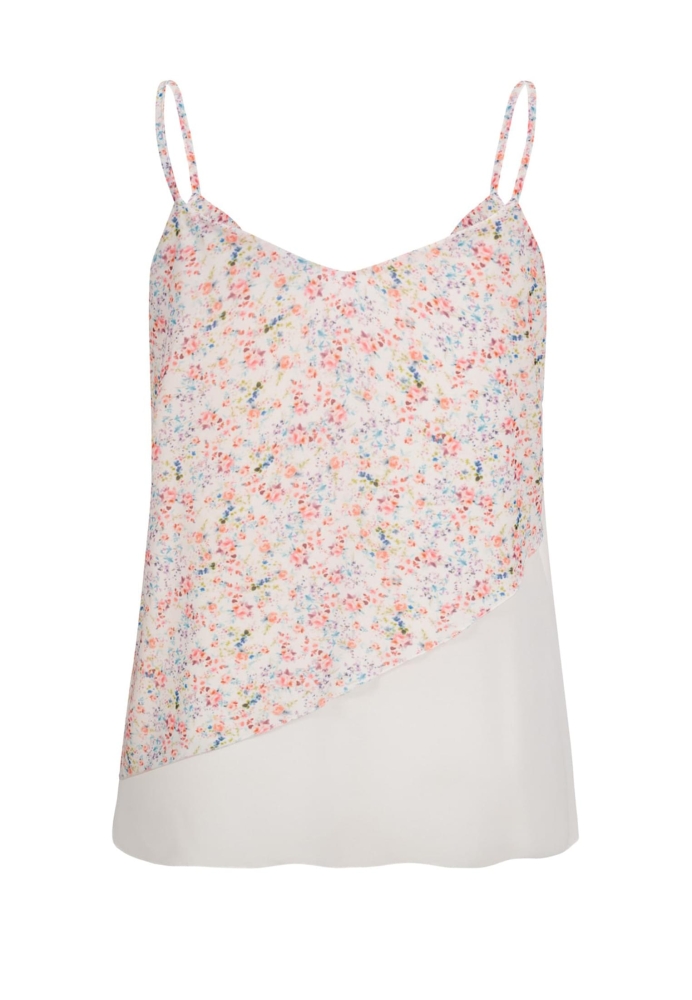 Top Chiffon 2-lagig V-Neck Blumen Print Cloud5ive