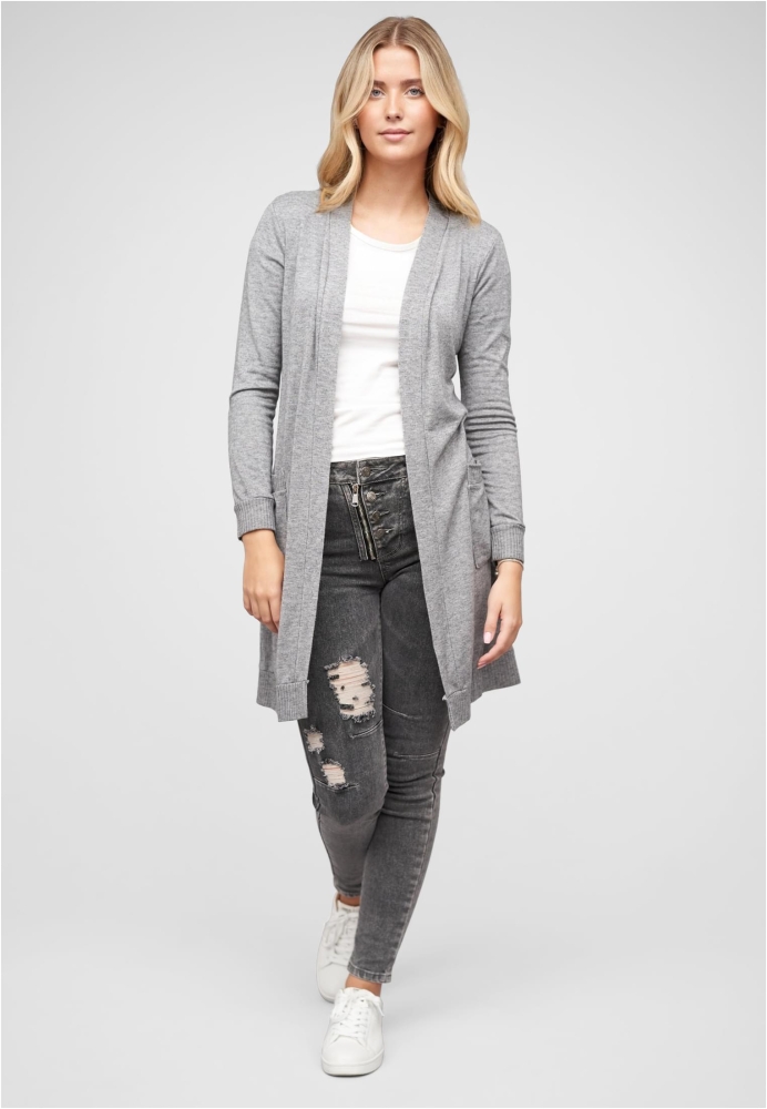 Pulover cardigan Longform Viskose mit 2 seitl. Taschen