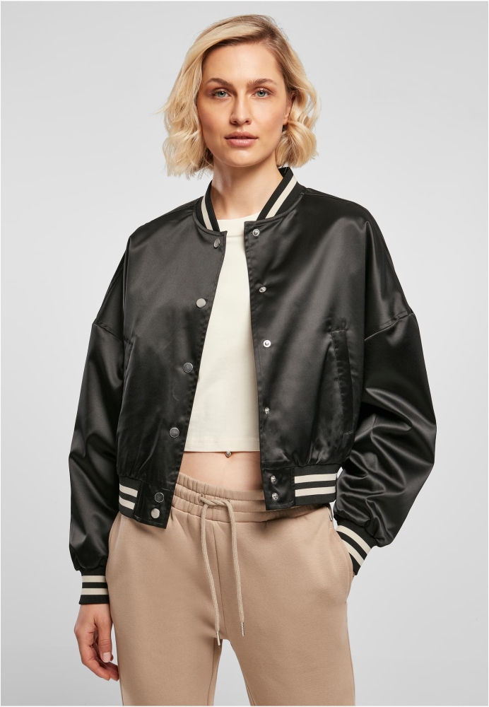 Geaca Short Oversized Satin College dama Urban Classics