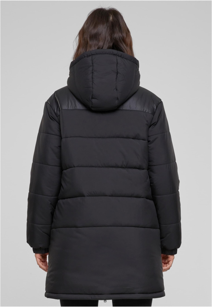 Hooded Mixed Puffer Coat dama Urban Classics