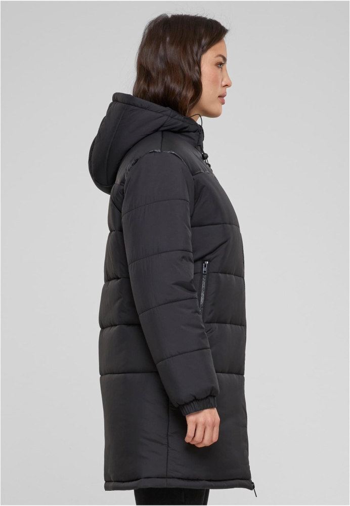 Hooded Mixed Puffer Coat dama Urban Classics