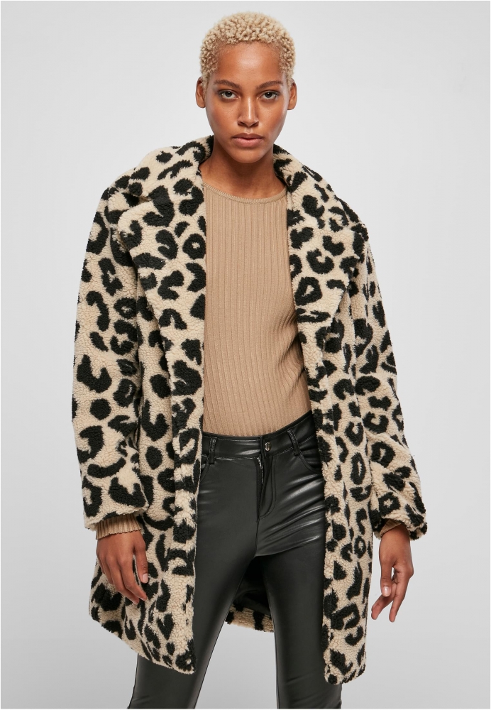 Oversized AOP Sherpa Coat dama Urban Classics