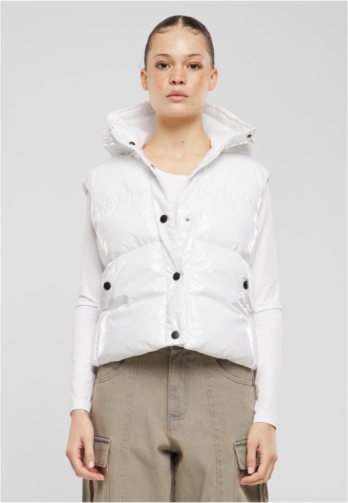 Vesta casual Recycled Shiny Puffer with Hood dama Urban Classics