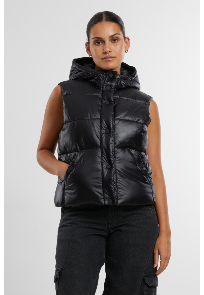 Vesta casual Recycled Shiny Puffer with Hood dama Urban Classics